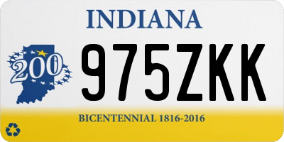 IN license plate 975ZKK