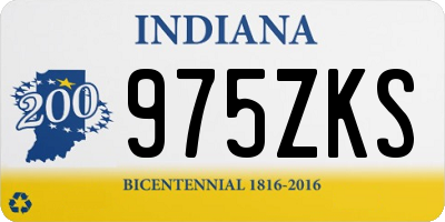 IN license plate 975ZKS