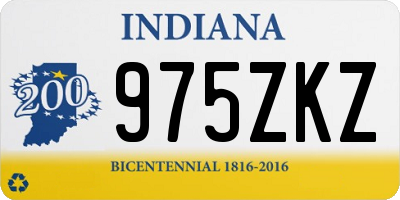 IN license plate 975ZKZ