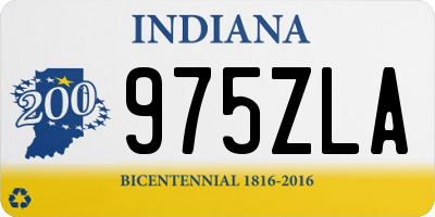 IN license plate 975ZLA