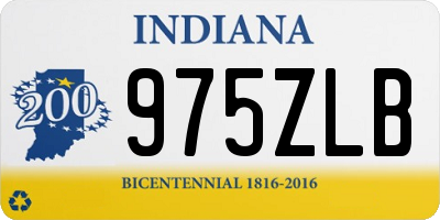 IN license plate 975ZLB