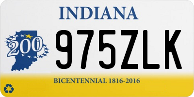 IN license plate 975ZLK