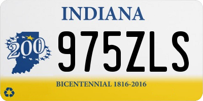 IN license plate 975ZLS