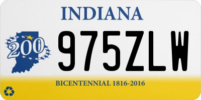 IN license plate 975ZLW