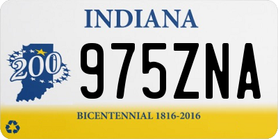 IN license plate 975ZNA