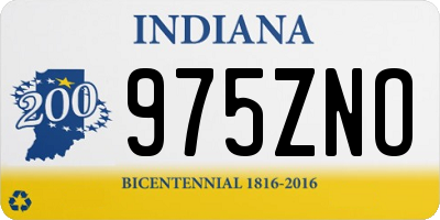 IN license plate 975ZNO