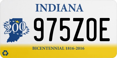 IN license plate 975ZOE