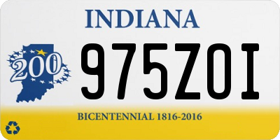 IN license plate 975ZOI