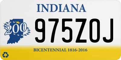 IN license plate 975ZOJ