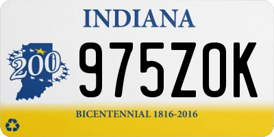 IN license plate 975ZOK