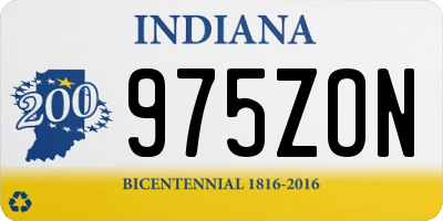 IN license plate 975ZON
