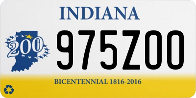 IN license plate 975ZOO