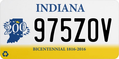 IN license plate 975ZOV