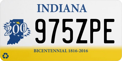 IN license plate 975ZPE