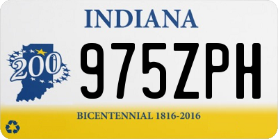 IN license plate 975ZPH