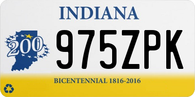 IN license plate 975ZPK