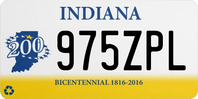 IN license plate 975ZPL