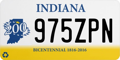 IN license plate 975ZPN