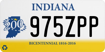 IN license plate 975ZPP