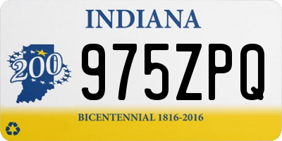 IN license plate 975ZPQ