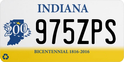 IN license plate 975ZPS