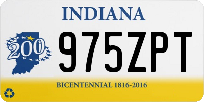 IN license plate 975ZPT