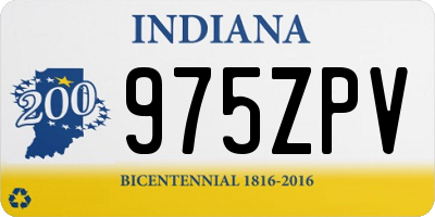 IN license plate 975ZPV