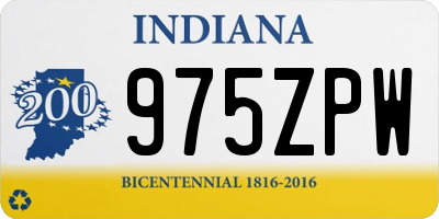 IN license plate 975ZPW