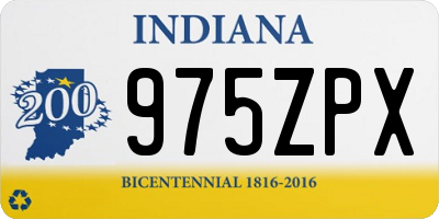 IN license plate 975ZPX