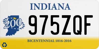 IN license plate 975ZQF