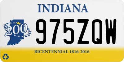 IN license plate 975ZQW
