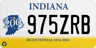IN license plate 975ZRB