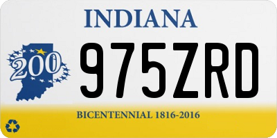 IN license plate 975ZRD