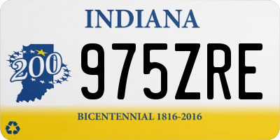 IN license plate 975ZRE
