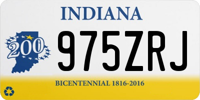 IN license plate 975ZRJ