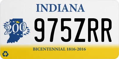 IN license plate 975ZRR
