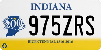 IN license plate 975ZRS