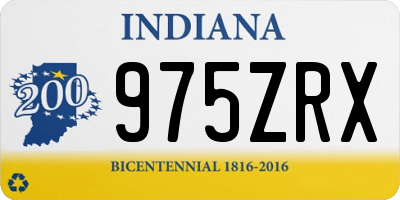 IN license plate 975ZRX