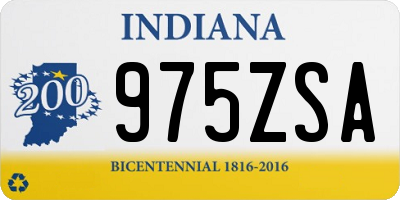 IN license plate 975ZSA