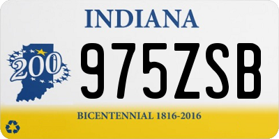 IN license plate 975ZSB