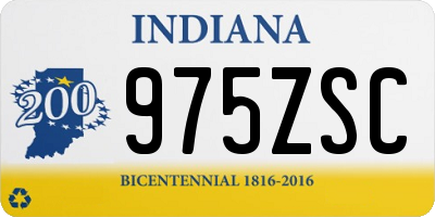 IN license plate 975ZSC