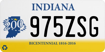 IN license plate 975ZSG