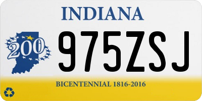 IN license plate 975ZSJ
