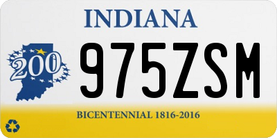 IN license plate 975ZSM
