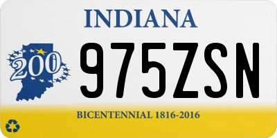 IN license plate 975ZSN
