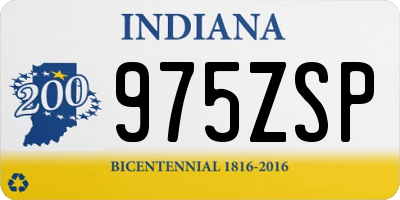 IN license plate 975ZSP
