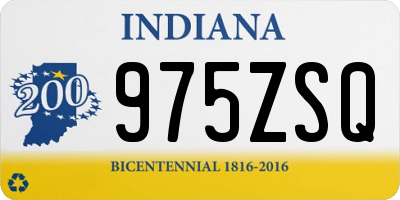 IN license plate 975ZSQ