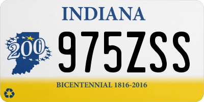 IN license plate 975ZSS