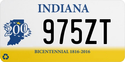 IN license plate 975ZT