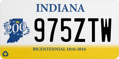 IN license plate 975ZTW